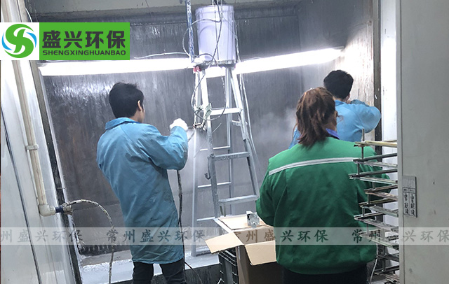 天津苏州某电子厂使用盛兴漆雾凝聚剂案例展示